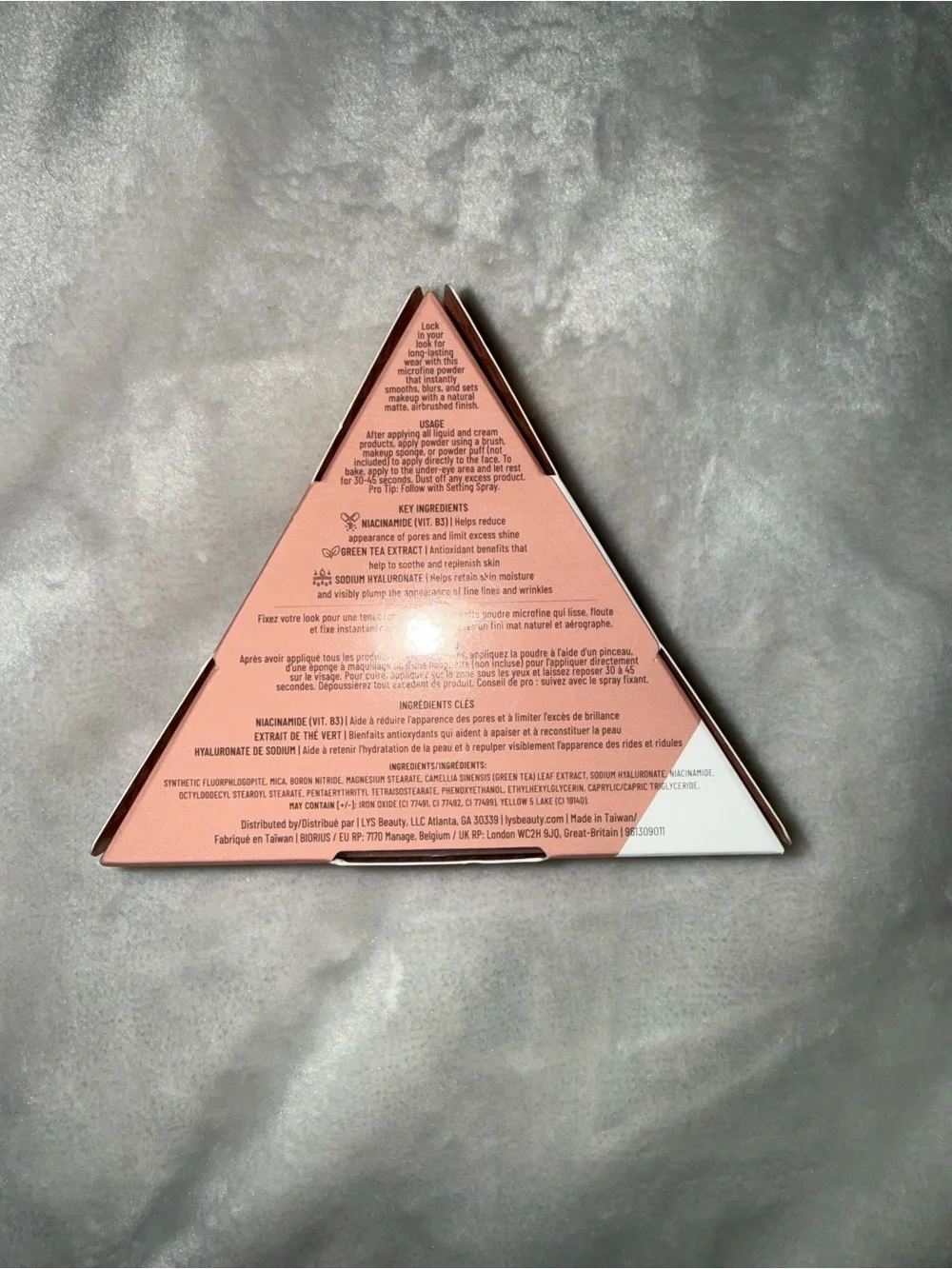b.y.s Beauty Triple Fix Setting Powder - White & Blush Pink Packaging